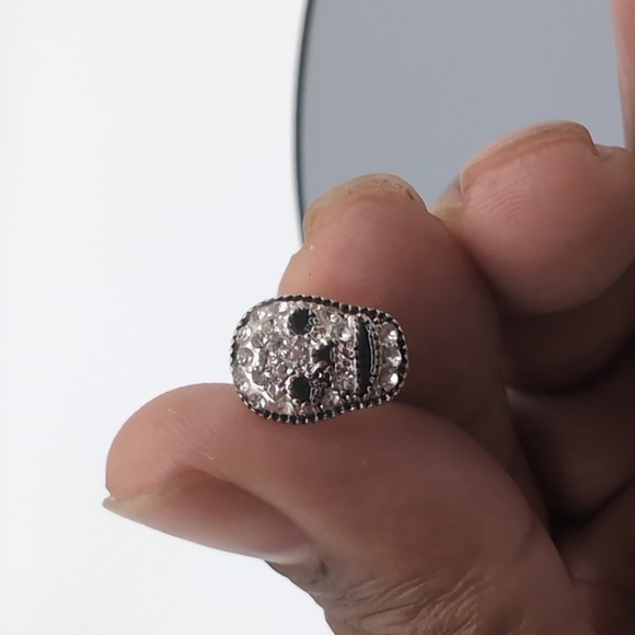 NWOT Halloween Black Cat Brooch With Bejeweled Skull Stud Earrings - Picture 11 of 12